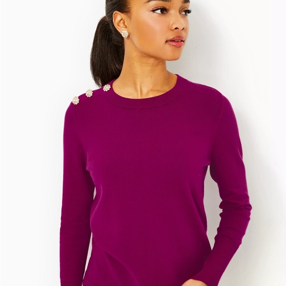 NWT Lilly Pulitzer Morgen Sweater in Mulberry - Picture 1 of 2
